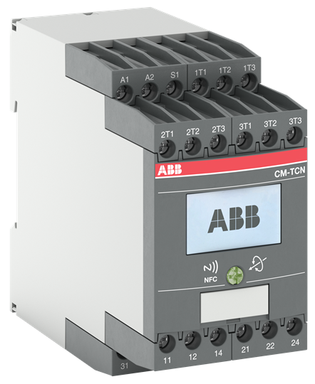 ABB Реле контроля температуры CM-TCN.011P, Uпит= 24 AC/DC, -200..+850°C, пружинные клеммы (LCD дисплей + протокол связи NFC)