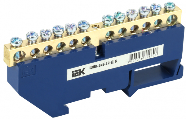 IEK Шина N ноль на DIN-изол ШНИ-6х9-12-Д-С