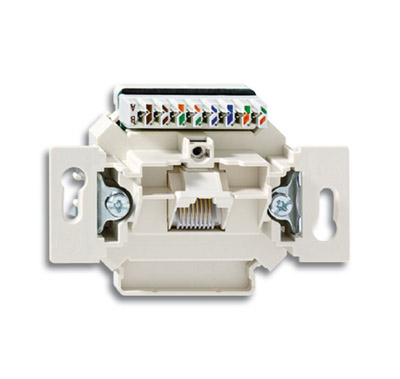 ABB Механизм 1-постовой компьютерной/телефонной розетки UAE, 8 полюсов, RJ45, категория 6е, неэкранированная, до 250 МГц