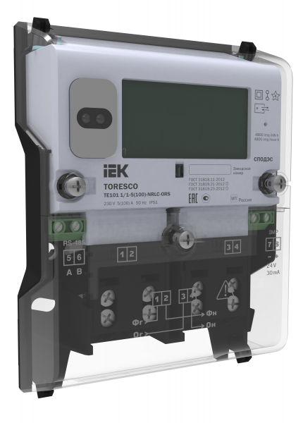 IEK TORESCO Счетчик ЭЭ TE101 1/1-5(100)-NRLC-OF