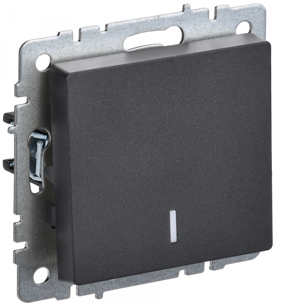 IEK BRITE BASE Черный Выключ. 1-кл. прох. с инд. 10А ВС10-1-7-БрЧ