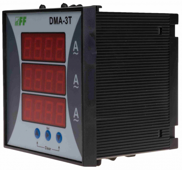 Циф-ой ук-ль DMA-3TDMA-3T, 3-Ф,3х(0,05-5)А, с внеш ТТ до 3х9999А, монт на дверь, 1