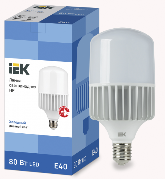 IEK Лампа светодиодная (LED) d136мм E40 80Вт 230В матовая холодная дневного света 6500К