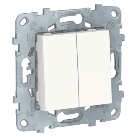 Schneider Electric Unica New Бел Выключатель 2-клавишный, сх. 5, 10 AX, 250В
