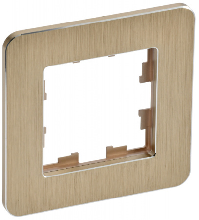 IEK BRITE DECOR Шампань металл скругл.угол Рамка 1-м РУ-1-1-Бр RE AL