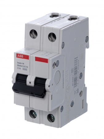 ABB Выключатель автоматический 2P, 16A, C, 4,5кА, BMS412C16