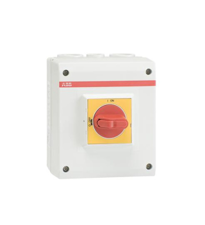 ABB Рубильник в боксе OTP32BA4M красно-желтая рукоятка 2xM25+M16