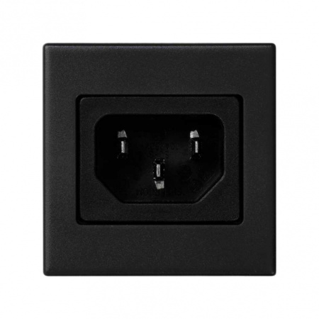 Simon Connect Графит Плата c 1-м разъёмом папа IEC320, 45х45мм