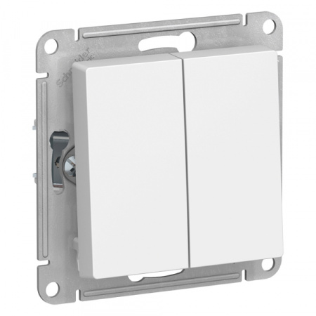 Systeme Electric AtlasDesign Бел Переключатель 2-клавишный сх.6, 10АХ, механизм