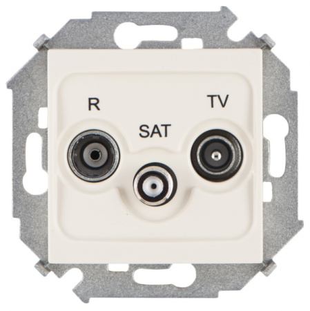 Simon 15 Бежевая Розетка R-TV-SAT одиночная, винт.зажим