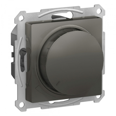 Systeme Electric AtlasDesign Сталь Светорегулятор (диммер) повор-нажим, LED, RC, 400Вт, мех.
