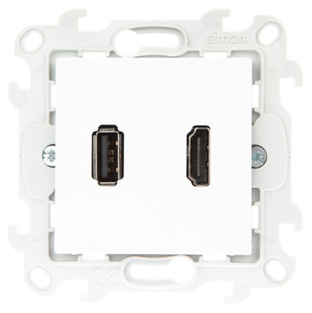 Simon 24 Белый Коннектор HDMI+USB 2.0