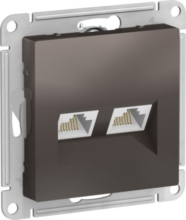 Systeme Electric AtlasDesign Мокко Розетка двойная компьютерная RJ45+RJ45, кат.5E, механизм