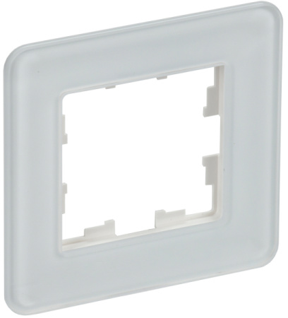 IEK BRITE DECOR Белый матовый стекло скругл.угол Рамка 1-м РУ-1-2-Бр RE