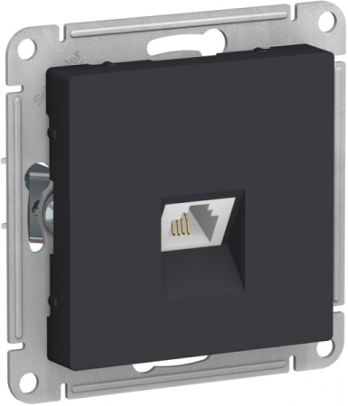 Systeme Electric AtlasDesign Карбон Розетка телефонная RJ11, механизм