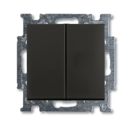 ABB BJB Basic 55 Шато (чёрн) Выключатель 2-х клавишный