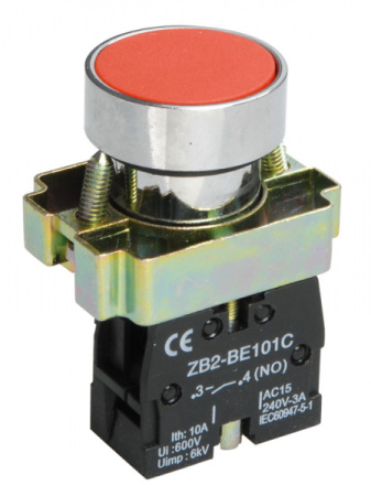 IEK LAY5 Кнопка управления LAY5-BA42 без подсветки красная 1р