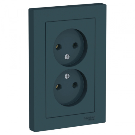 Systeme Electric AtlasDesign Изумруд Розетка б/з двойная, 16А, в сборе