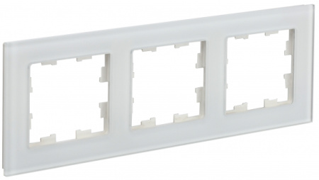 IEK BRITE DECOR Белый матовый стекло Рамка 3-м РУ-3-2-Бр
