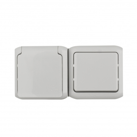 Legrand Quteo Сер Блок Выключатель 1-кл+роз с/з с шт IP44