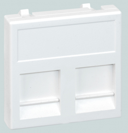 Simon Connect Алюминий Адаптер на 2 RJ45 CJ545U(FM), CJ546U(FM), шторка, 45х45мм