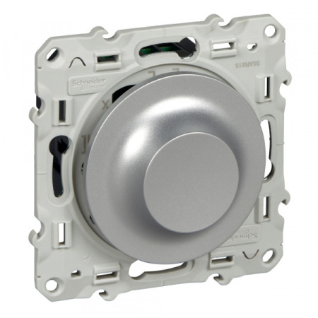 Schneider Electric Odace Алюминий Светорегулятор LED поворотно-нажимной, универсальный 4-400Вт