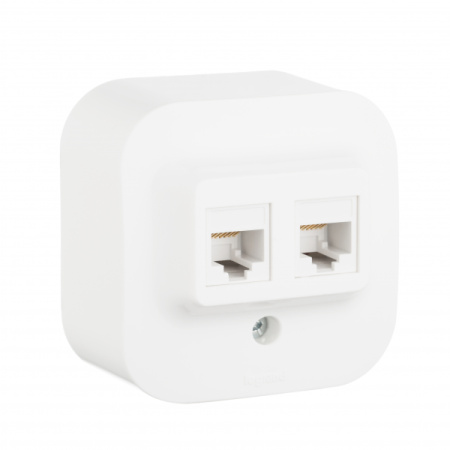 Legrand Quteo Белый Розетка 2XRJ45 категория 5е UTP