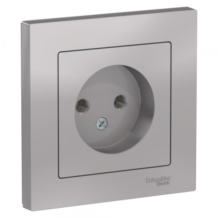 Systeme Electric AtlasDesign Алюминий Розетка б/з, 16А, в сборе
