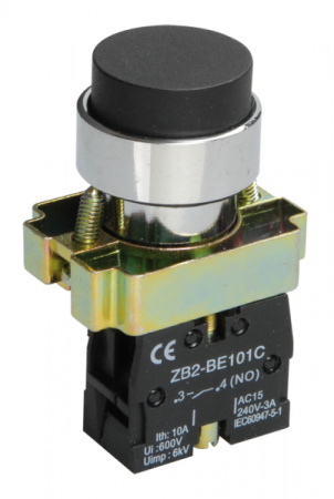 IEK LAY5 Кнопка управления LAY5-BL21 без подсветки черная 1з