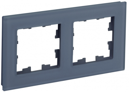 IEK BRITE DECOR Маренго матовый стекло Рамка 2-мест. РУ-2-2-Бр