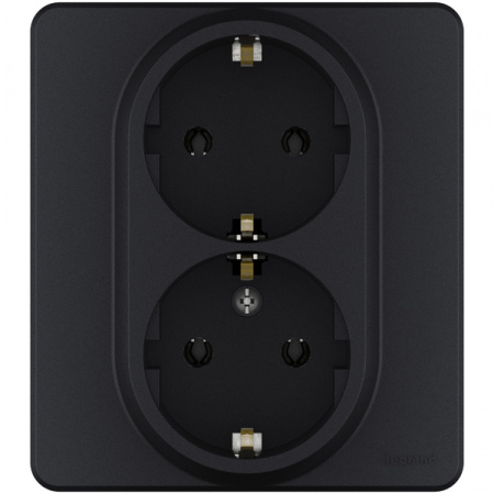 Legrand INSPIRIA Антрацит Розетка 2 x 2К+З - немецкий стандарт - 16 А - 250 В