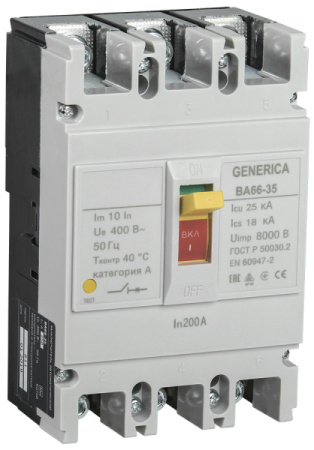 IEK GENERICA Выключатель автоматический ВА66-35 3Р 200А 25кА GENERICA