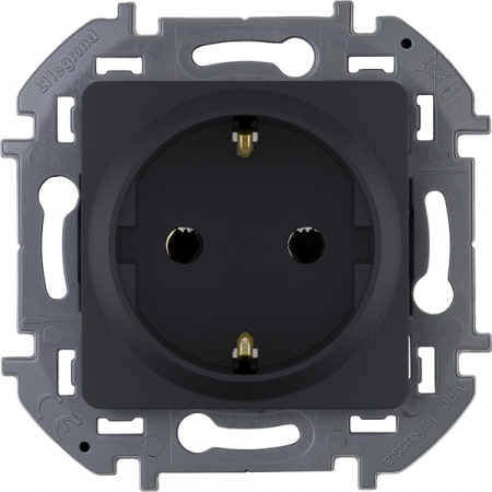 Legrand INSPIRIA Антрацит Розетка 2К+З - немецкий стандарт - 16 А - 250 В