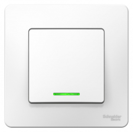 Systeme Electric Blanca внутр Бел Выключатель 1-клавишный с подсветкой, 10А, 250B