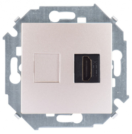 Simon 15 Шампань Розетка HDMI