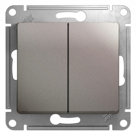 Systeme Electric Glossa Платина Выключатель 2-клавишный, сх.5, 10AX