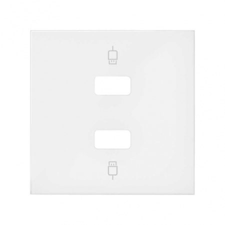 Simon 100 Белый матовый Накладка розетки 2xUSB