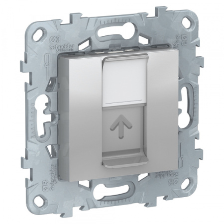 Schneider Electric Unica New Алюминий Розетка компьютерная, RJ45, одиночная кат. 5е UTP
