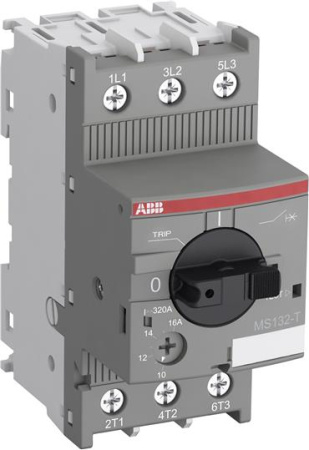 ABB Выключатель автоматический для защиты трансф. MS132-20T 100кА с регулир. тепловой защитой 16A-20А Класс тепл. расцепит. 10