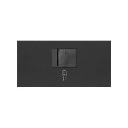 Simon 100 Черный матовый Накладка розетки RJ45