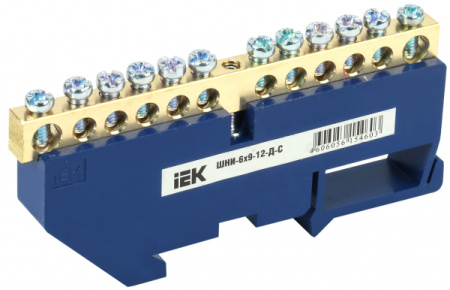IEK Шина N ноль на DIN-изол ШНИ-6х9-12-Д-С