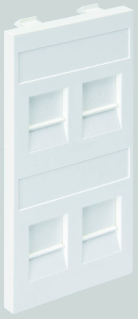 Simon Connect Алюминий Адаптер на 4 RJ45 CJ545U(FM), CJ546U(FM), шторки, Cima-модуль 52x108мм