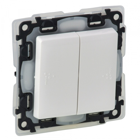 Legrand Valena LIFE DIY Бел Выключатель 2-х клавишный 10А 250В (IP44)