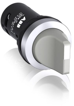 ABB Переключатель C2SS2-10U-10 2-х позиционный серый 1НО (90 градусов) с фиксацией (черное декоративное кольцо)