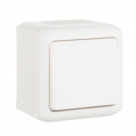 Legrand Quteo Белый Выключат 1-клавишный IP44 10А