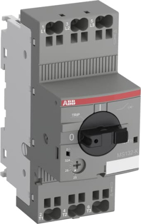 ABB Выключатель автоматический MS132-0.25K 100 кА с втычными клеммами с регулир. тепловой защитой 0.16A-0.25А Класс тепл. расцепит. 10