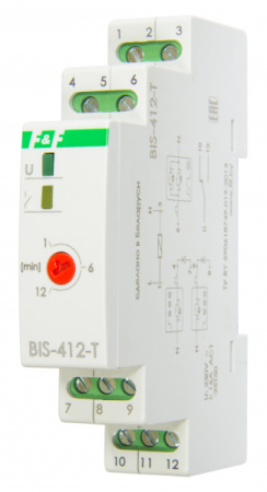 Реле импульc BIS-412-T, 230В, с таймером, max ток 16А, 1НО/1НЗ