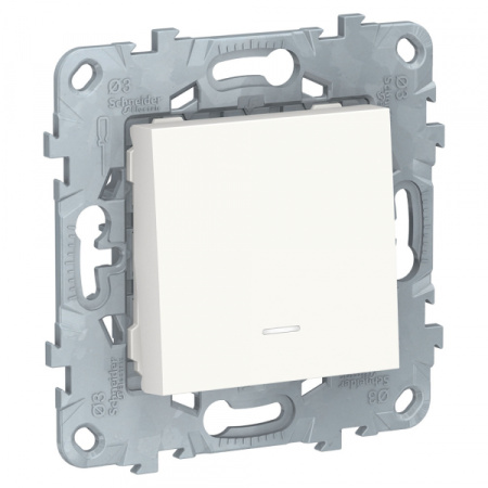 Schneider Electric Unica New Бел Выключатель 1-клавишный, с подсветкой, сх. 1а