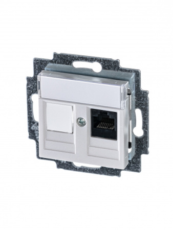 ABB EPJ Levit жемчуг / ледяной Розетка компьютерная RJ45 кат,5e+заглуш,, жемчуг
