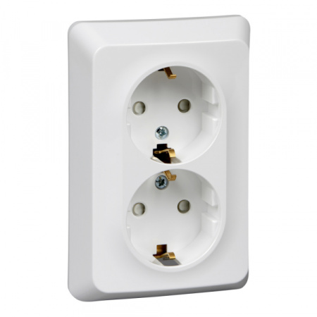 Systeme Electric Этюд Бел Розетка 2-ая с/з со шторками 16А 250B
